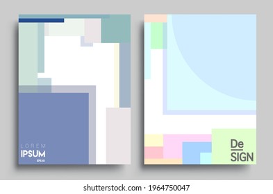 Fundas de fondo abstractas geométricas modernas. Fondo geométrico colorido, conjunto de la tapa A4. Diseño de cabecera para volante, libro, marco de pancarta info, hoja de título. Diseño moderno.