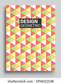 Modern geometric abstract background covers. Colorful geometric background, set of A4 cover. Header design for flyer, book, info banner frame, title sheet. Modern design.