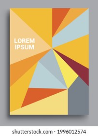 Modern geometric abstract background covers. Colorful geometric background, set of A4 cover. Header design for flyer, book, info banner frame, title sheet. Modern design.
