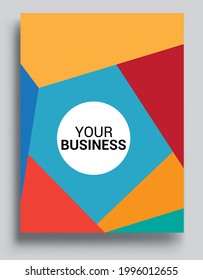 Modern geometric abstract background covers set. Colorful geometric background, set of A4 cover. Header design for flyer, book, info banner frame, title sheet. Modern design.