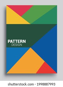 Fundas de fondo abstractas geométricas modernas. Fondo geométrico colorido, conjunto de la tapa A4. Diseño de cabecera para volante, libro, marco de pancarta info, hoja de título. Diseño moderno.