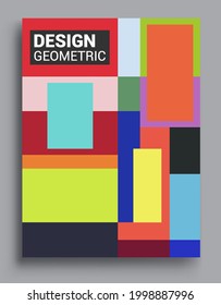 Modern geometric abstract background covers set. Colorful geometric background, set of A4 cover. Header design for flyer, book, info banner frame, title sheet. Modern design.