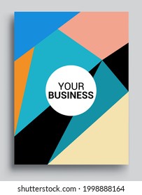 Fundas de fondo abstractas geométricas modernas. Composición de formas de gradiente frío, diseño de cubiertas vectoriales.