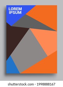 Fundas de fondo abstractas geométricas modernas. Composición de formas de gradiente frío, diseño de cubiertas vectoriales.