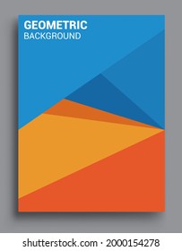 Fundas de fondo abstractas geométricas modernas. Composición de formas de gradiente frío, diseño de cubiertas vectoriales.