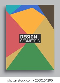 Modern geometric abstract background covers set. Cool gradient shapes composition, vector covers design.