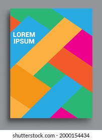 Modern geometric abstract background covers. Colorful geometric background, set of A4 cover. Header design for flyer, book, info banner frame, title sheet. Modern design.
