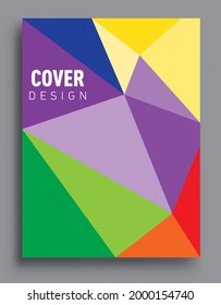 Fundas de fondo abstractas geométricas modernas. Fondo geométrico colorido, conjunto de la tapa A4. Diseño de cabecera para volante, libro, marco de pancarta info, hoja de título. Diseño moderno.