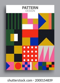 Modern geometric abstract background covers. Colorful pattern geometric shapes composition, vector illustration.