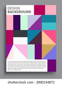 Fundas de fondo abstractas geométricas modernas. Composición de formas geométricas de patrones coloridos, ilustración vectorial.