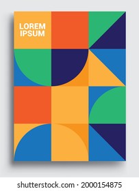 Fundas de fondo abstractas geométricas modernas. Composición de formas geométricas de patrones coloridos, ilustración vectorial.