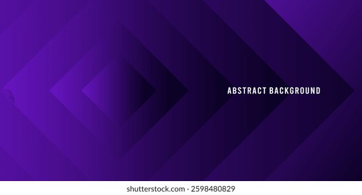 Modern geometric abstract background with a dark purple gradient and futuristic diamond shapes, perfect for design