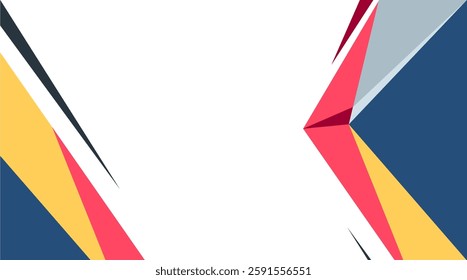 modern Geometric Abstract background design with white, yellow, red and blue basic colors for template, poster, flyer design. Vector illustration 601