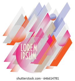 modern geometric abstract background with grey antique rose and orange gradient diagonal lines, triangles and other elements. Great as background for posters, brochures, reports.