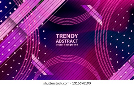 Modern geometric abstract background hipster bright blue banner with a trend gradient stripes textured business template vector