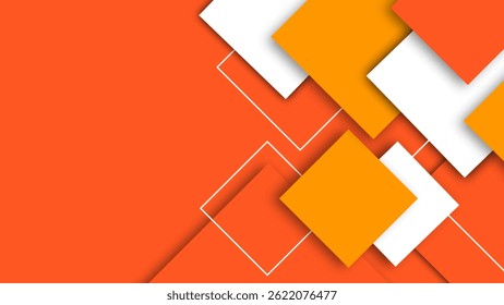 Moderner geometrischer abstrakter Hintergrund in Orange und Weiß
