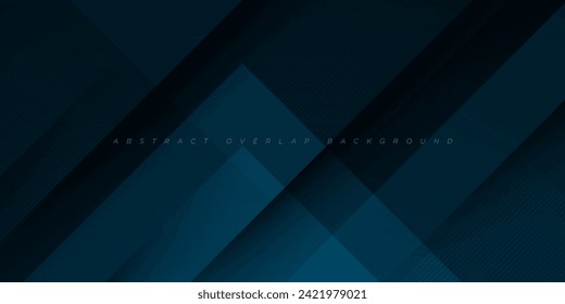 Modern geometric abstract background with overlap dark blue background design. Vector Eps10