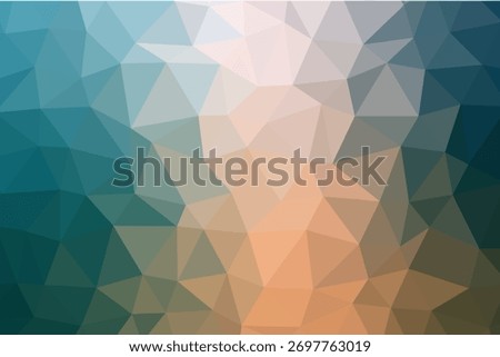 Modern geometric abstract background with polygon shapes in teal, beige, and white gradient tones. Elegant low poly texture ideal for digital art, web design, or presentation visuals.
