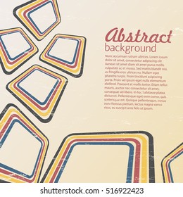 Modern geometric abstract background with squares designed line shapes and place for information flat vector illustration 