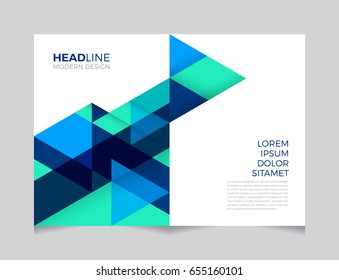 Modern geometric abstract background template for brochure, leaflet, flyer, book cover, annual report, poster.