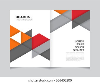 Modern geometric abstract background template for brochure, leaflet, flyer, book cover, annual report, poster.