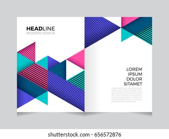 Modern geometric abstract background template for brochure, leaflet, flyer, book cover, annual report, poster.