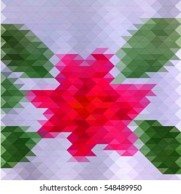 modern geometric abstract background of the triangles in the form of a red flower, vector illustration