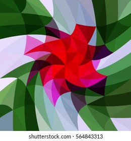 modern geometric abstract background of the triangles in the form of a red flower, vector illustration