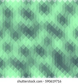 modern geometric abstract background with triangles of green and blue in a mosaic style, vector illustration