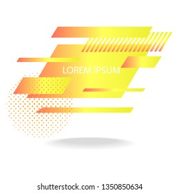 modern Geometric Abstract background. Yellow and coral diagonal lines & triangles.