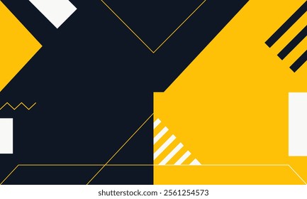 Modern Geometric Abstract Background in Yellow and Black. For Design Template