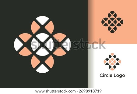 Modern Geometric Abstract Circle Logo Design Concept logo vector template design. Ready to use, easy for edit.