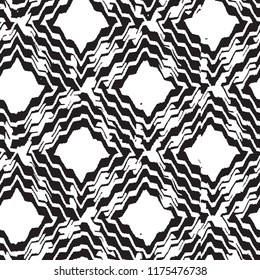Modern geometric, abstract effect, contemporary motifs pattern for wallpaper in vector. Interlocking figures ornament. 