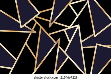 Moderne, geometrische, abstrakte Linien, Hintergrund.Vektor.Dunkle und goldene Farben