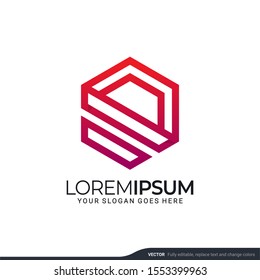 Modern geometric abstract logo design. Editable symbol Vector illustration