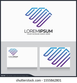 Modern geometric abstract logo design. Editable symbol Vector 