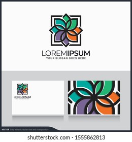 Modern geometric abstract logo design. Editable symbol Vector 