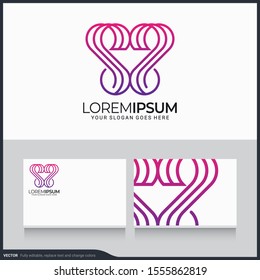 Modern geometric abstract logo design. Editable symbol Vector 