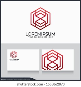 Modern geometric abstract logo design. Editable symbol Vector 