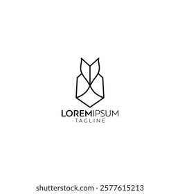 Modern Geometric Abstract Logo Design with Bold Outline
