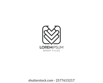 Modern Geometric Abstract Logo Design with Bold Outline Drop Files Design