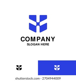 Plantilla geométrica y abstracta moderna del diseño del logotipo