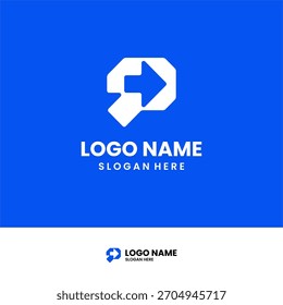 Modelo de design de logotipo geométrico e abstrato moderno