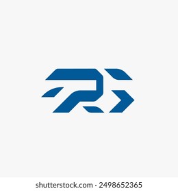 Modern geometric abstract logo of letter R, letter G and letter T. Logo in vector, flat style.