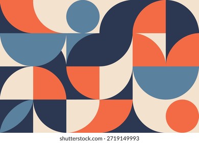Modern geometric abstract pattern background featuring a vibrant array of interconnected colorful shapes