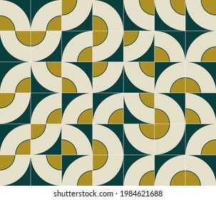 Modern geometric abstract pattern design with simple geometrical shapes and basic colorful forms. Great for use in poster arts, web design, branding presentation, album print, fashion texture and etc.