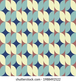 Modern geometric abstract pattern design with simple geometrical shapes and basic colorful forms. Great for use in poster arts, web design, branding presentation, album print, fashion texture and etc.