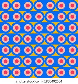 Modern geometric abstract pattern design with simple geometrical shapes and basic colorful forms. Great for use in poster arts, web design, branding presentation, album print, fashion texture and etc.