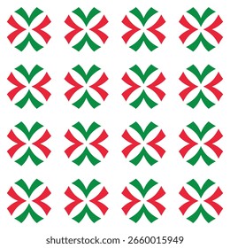 Un moderno patrón abstracto geométrico sin fisuras con Formas florales rojas y verdes. Ideal para diseños textiles, Fondos de pantalla o fondos digitales.