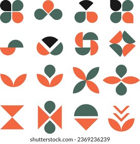Modern geometric abstract shapes in minimal style and brutalism basic forms, lines